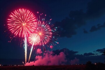 Colorful fireworks exploding in the sky with vibrant lights and patterns , lights, firework