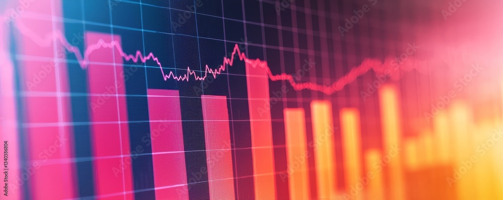Poster strategy graph and business background. abstract financial graph with vibrant colors showing market 
