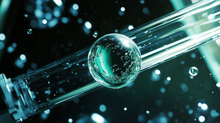 無重力空間で浮遊する試験管の液体、未来の宇宙実験