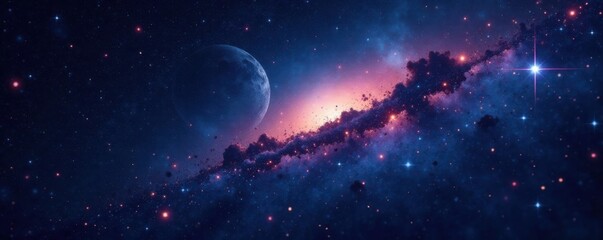 Dark canvas of infinite space with twinkling stars and celestial bodies, astronomy, heavenly , galaxy