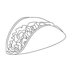 Delicious SingleLine Drawing of a Simple Taco Illustration