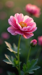 Obraz premium Soft petals of delicate pink ranunculus flowers gently unfold in the morning dew , pink, white, floral