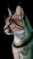  A cat  looking very scary in black background 