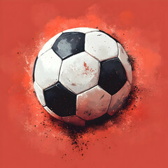 Naklejka premium Grunge Soccer Ball Illustration