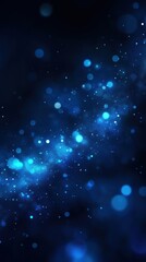 Obraz premium Captivating cosmic blue bokeh lights on dark background creating a dreamy ethereal atmosphere with a celestial glow and magical vibe