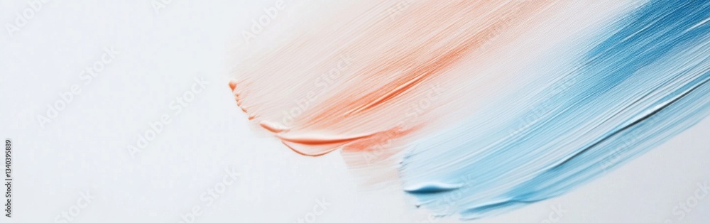 Poster soft interplay of colors in a minimalist composition showcasing delicate brush strokes on a white ca
