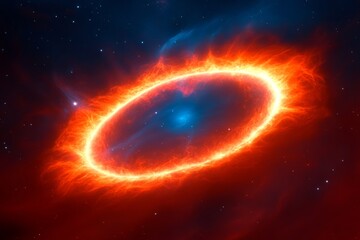Obraz premium Glowing Ring Nebula in Space