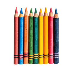 Colored pencils isolated on white background