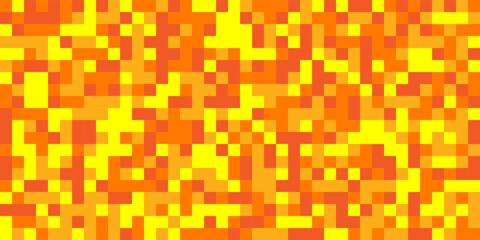pixelated abstract vector pattern in bright yellow and orange, creating a digital, mosaic-like texture with a dynamic and energetic feel.