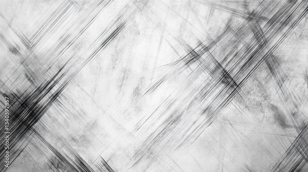 Fototapete Soft pencil strokes create a muted gray background with intricate textures and patterns for artistic expression