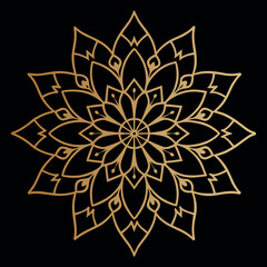 Circular pattern in the form of a mandala. Henna tatoo mandala.