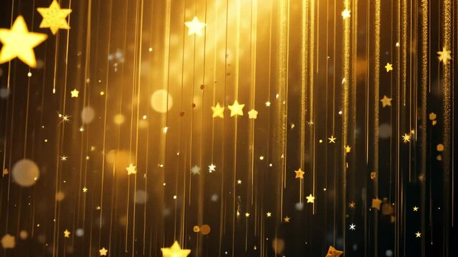Golden glittering stars luxury festive background

