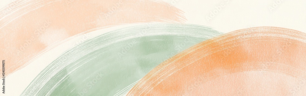 Poster Minimalist pencil strokes create soothing arcs in a gradient of soft colors on a light background