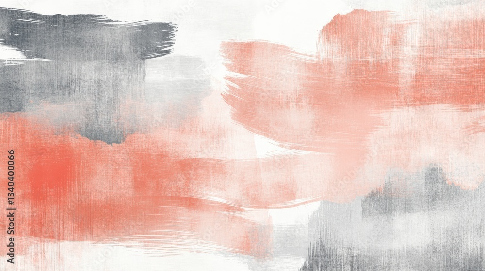 Poster Layered pencil strokes create muted color patterns in a modern abstract composition