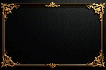 Elegant black and gold luxurious VIP invitation background with ornate design elements, high end, gold, background