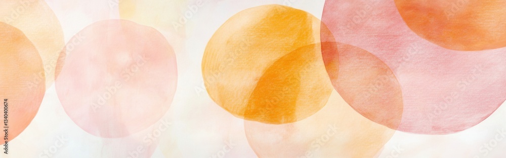 Poster Elegant pastel amber strokes create a soft and warm abstract composition in a tranquil setting