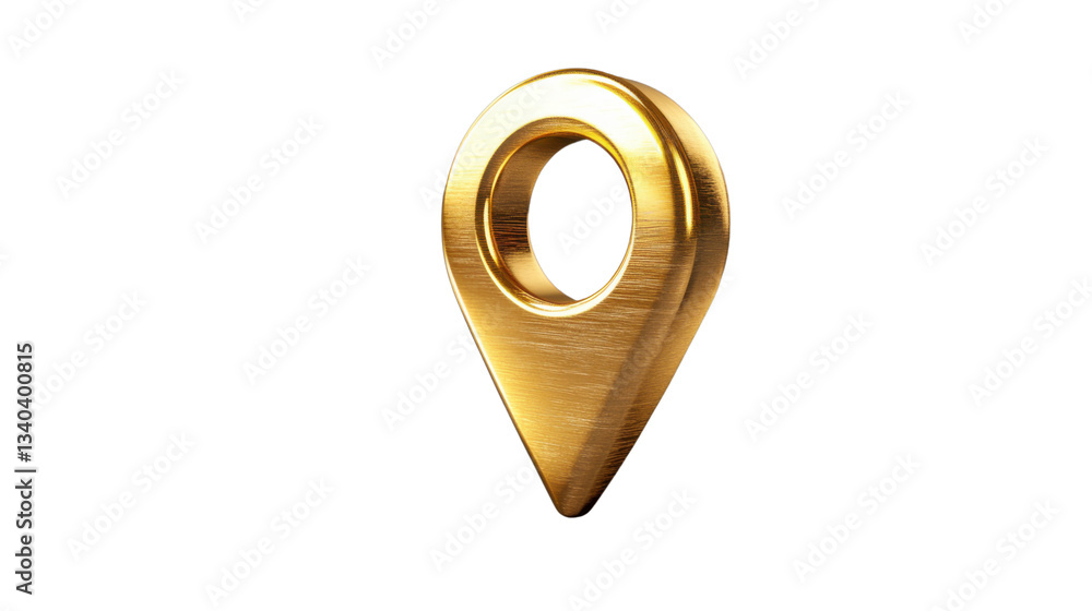 Aufkleber golden location pin icon on transparent background symbolizing navigation and destination