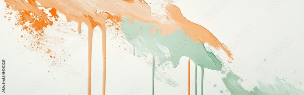 Aufkleber abstract composition of pencil strokes and paint drips with varying colors creating a vibrant artist