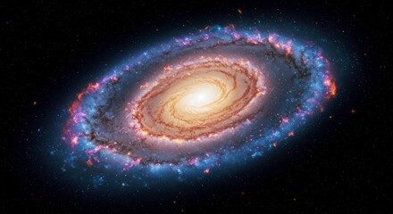 Obraz premium Majestic Spiral Galaxy in Deep Space Celestial Nebula Cosmic Dust Stars