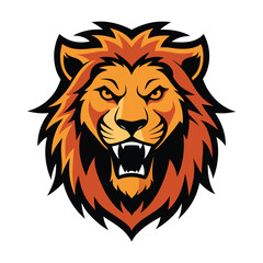 A angry lion head vector illustration design