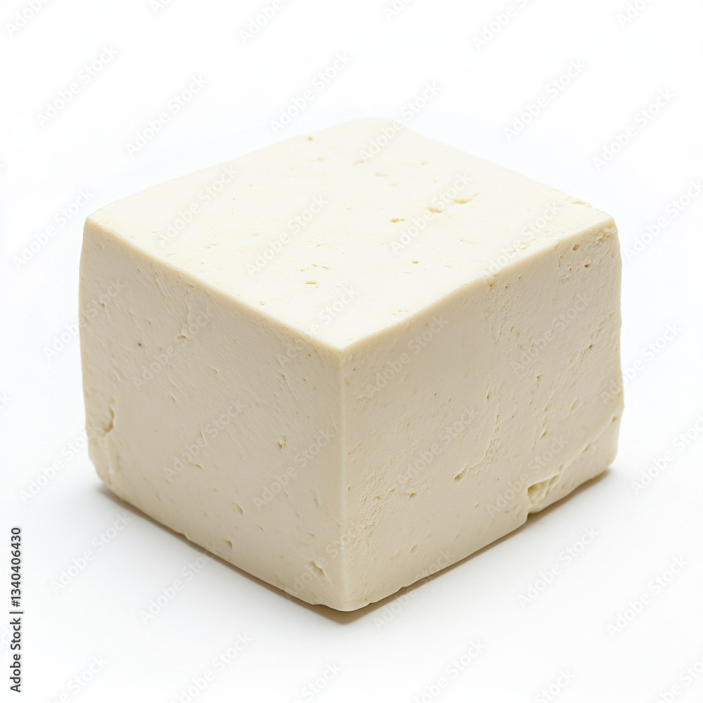 Poster Smooth block of tofu ready for culinary use in various dishes at any time of the day