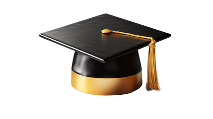 Graduation cap with diploma on a white background