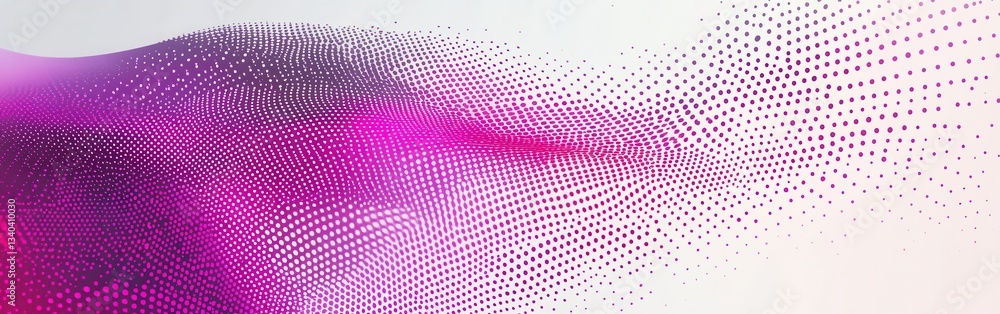 Poster halftone gradient transitions from bright pink to soft white creating a vibrant visual effect