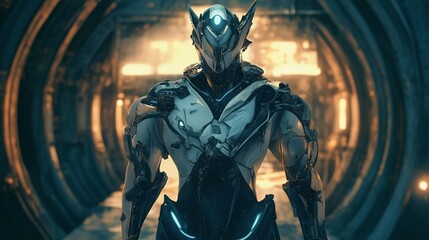 Fototapeta premium 未来的なロボット騎士の歩行5