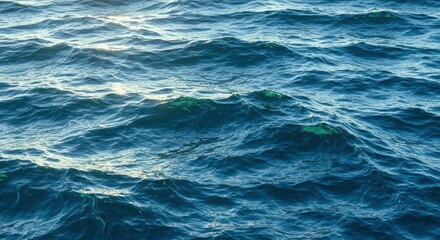 Deep Blue Ocean Waves Texture Rolling Water Surface Background