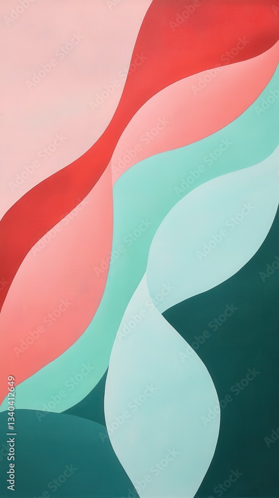 Poster modern abstract composition showcasing fluid colors and dynamic shapes in harmonious arrangement