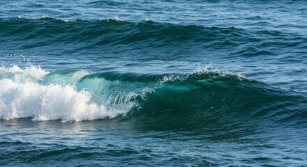 Fototapeta premium Dramatic Ocean Waves Texture Dark Water Surface with Sunlight Reflections