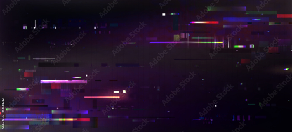 Aufkleber pixel glitch effect background - colorful distorted digital noise, random horizontal lines, strips, 