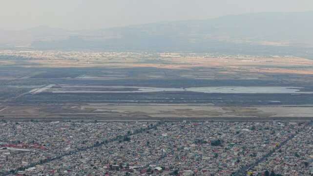 NAIM airport rising over Texcoco Lake in Mexico City