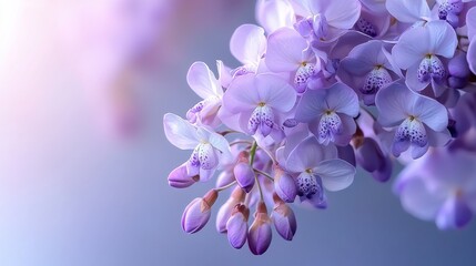 A purple flower with a white center is the main focus of the image