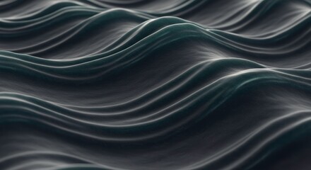 Abstract Dark Grey Textured Wavy Hills 3D Render Dramatic Landscape Background