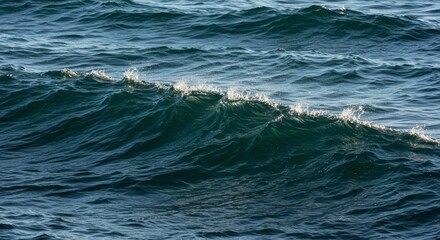 Fototapeta premium Dramatic Ocean Waves Crashing Dark Blue Water Texture Sea Surface Background