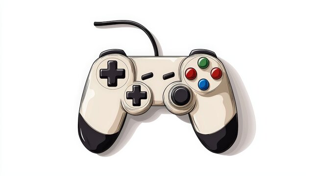 An illustration of a classic video game controller, perfect for gaming enthusiasts and digital art projects.