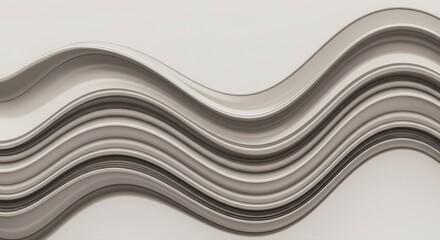 Obraz premium Abstract Gray Wave Pattern Elegant Swirling 3D Render Background