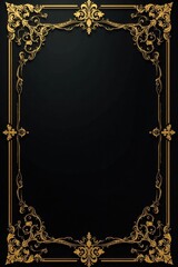 Luxurious black and gold invitation background with ornate patterns , VIP, invite