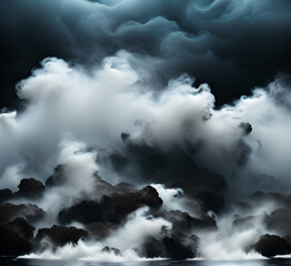 Obraz premium A beautiful sunset scene with clouds in the sky, great for use as a background or for representing nature and outdoors ,generative ai 