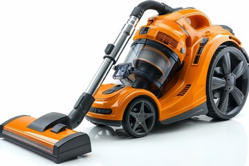 Fototapeta premium Sleek vacuum cleaner design isolated on a crisp white background for clarity and focus