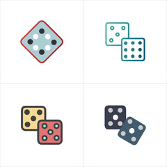 Dice vector icon set