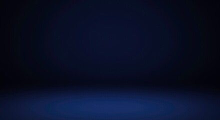 Dark Blue Gradient Background Studio Backdrop Smooth Texture Digital Design Photography Template