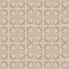 Classic Damask Seamless Pattern on red bule-write tone - Vector Illustration for Elegant Textile Design	