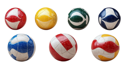A set of colorful Easter eggs with a sport theme, featuring various ball icons like soccer, basketball, volleyball, and tennis in a playful, round design