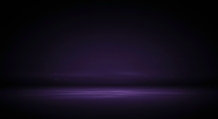 Obraz premium Elegant Dark Purple Swirling Floral Design Background with Glitter Sparkle