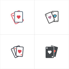 Playing Cards vector icon set