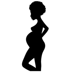 pregnant woman with afro hair