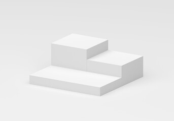 White square product display podium in studio room, for display presentation