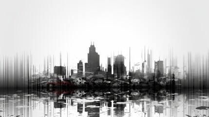 Artistic black and white background featuring small letters from a printed newspaper